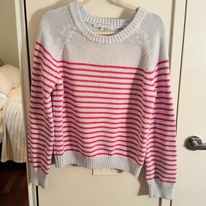 ENGLISH FACTORY blue & pink striped knit sweater